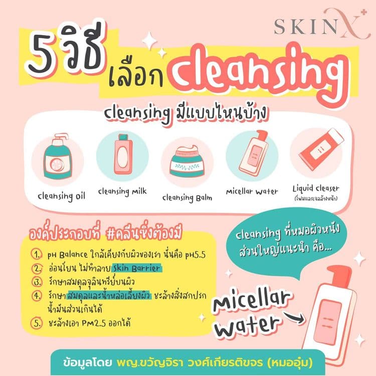 เลือก Cleansing ยังไง ไม่ให้หน้าพัง สไตล์หมออุ๋ม SkinX